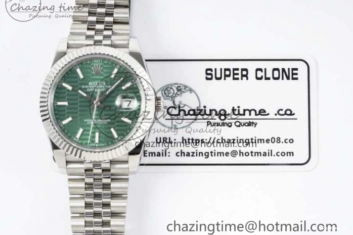 1231 Contemporary DateJust 41mm 126334 DIWF 1:1 Best Edition 904L Steel Green Fluted Dial on Jubilee Bracelet SA 2308
